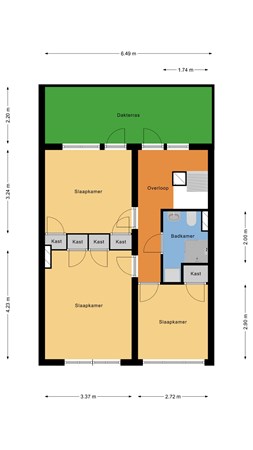 Floorplan - Schieweg 55c, 3038 AE Rotterdam